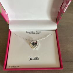 18 Inch Pure Silver Plated Necklace With A T