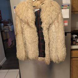 Lightly Used Women's Bonwit Teller Curly Lamb Fur Coat Size Medium 