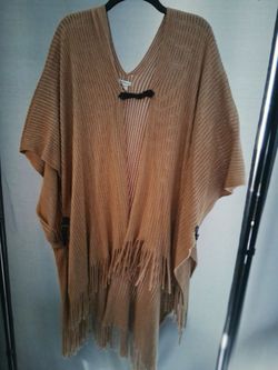Beige poncho style sweater