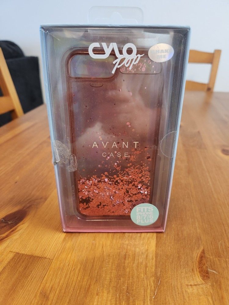 NEW IN BOX Phone Case, Full Coverage Hot Pink Shake Glitter-Fits iPhone 8/7/6 Plus (SE San Diego)