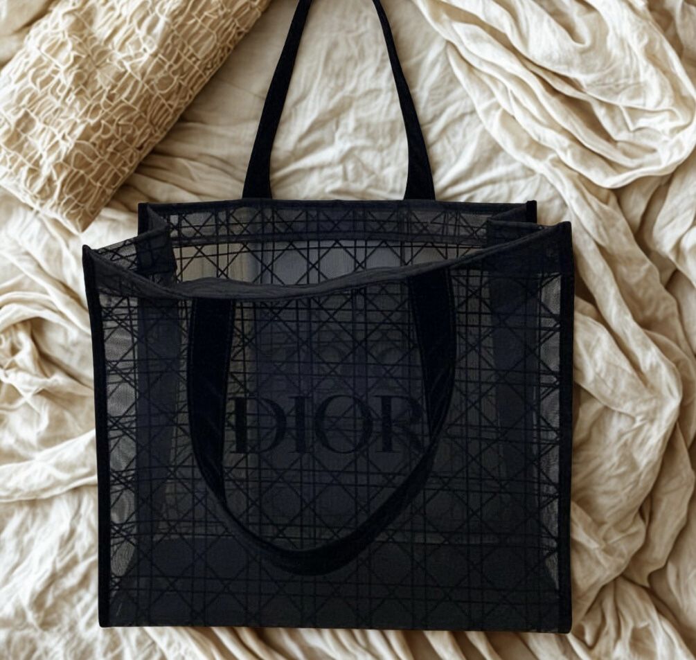 Dior Black Mesh Tote Bag