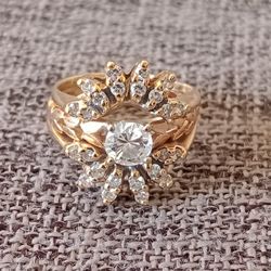 14K Gold Diamond Bridal Engagement Wedding Ring