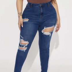 Plus Size High Rise Skinny Jeans 