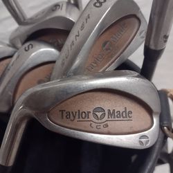 TaylorMade Golf Irons And Bag