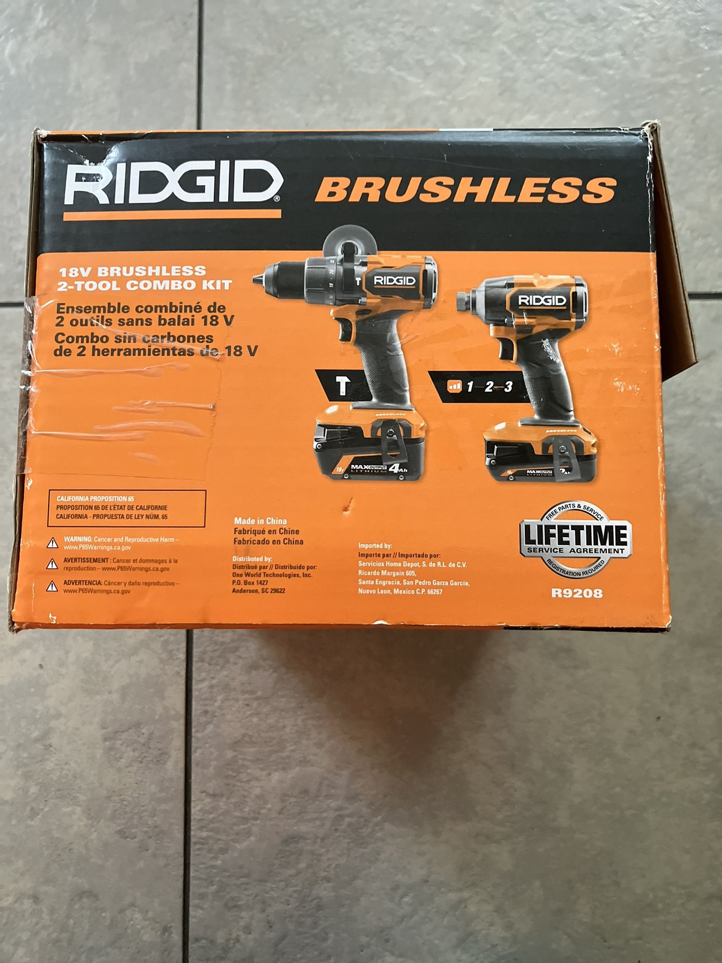 Ridgid 18v Brushless 2-TOOL COMBO KIT (R9208)