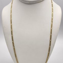 14kt Yellow Gold Figaro Link Chain 24" 8.9G