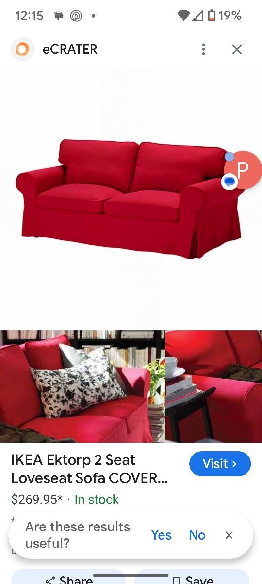 BRAND NEW IKEA CORDUROY THREE CUSHION COUCH COVER