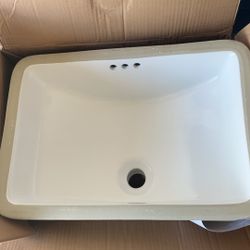 Two New White Under mount Whit Bathroom Sinks 