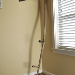 Primitive Farm Tool Wood And Iron Scythe Sickle 64" Long, 21" Blade byTrue Temper, Antique Collectible Display