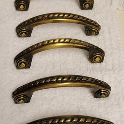Vintage Polished Brass Rope Cabinet Door Pull Handles Heavt Duty Antique