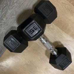 15lb Rubber Hex Dumbbell’s 