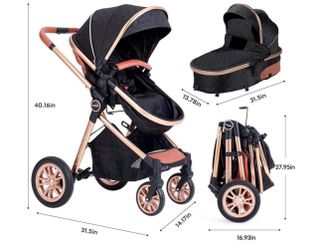 DuraFlex 2-in-1 Baby Stroller, Foldable Travel Stroller for Newborn to Toddler, Convertible Stroller