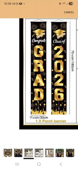 Graduation black and gold door banners