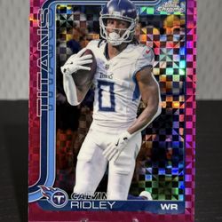 #291 Calvin Ridley 2025 Topps Chrome - Hot Pink X-Fractor