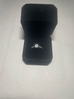 Adjustable 925 Silver Plated Cubic Zirconia Ring - Resizable Band w/ Gift Box