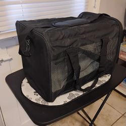 black pet carrier