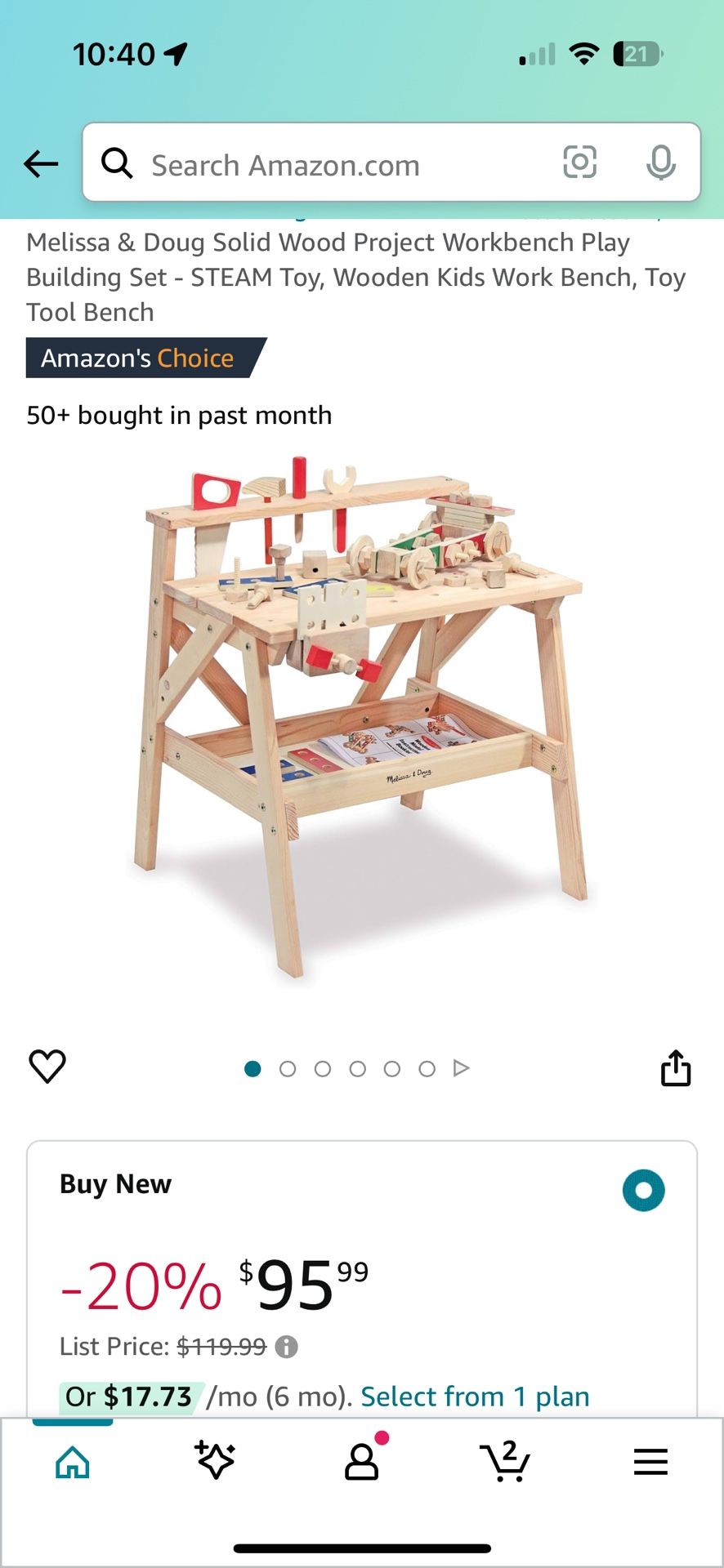 Wooden Play Workbench - Melissa and Doug