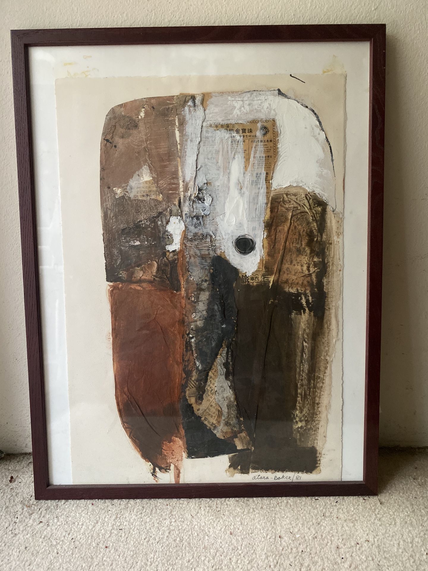 Original ART Oil and Mixed media. Artist ATARA BAKER,signed, Professionally Framed, artist Bio