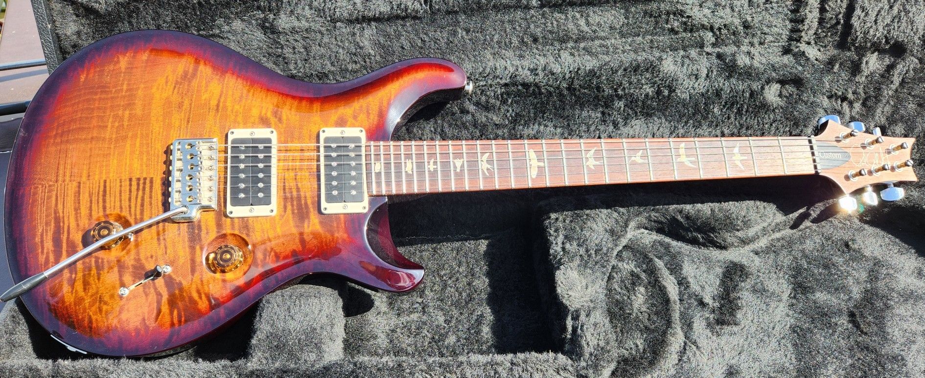 PRS Custom 24 Electric Guitar Tiger Flame OHSC Paul Reed Smith 2014