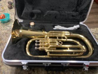 Brass Baritone Horn with Hard Case