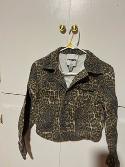leopard print denim jacket