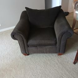 Comfy Sofa (Pillows Included) And Brown Oversized Living Room Chair 
