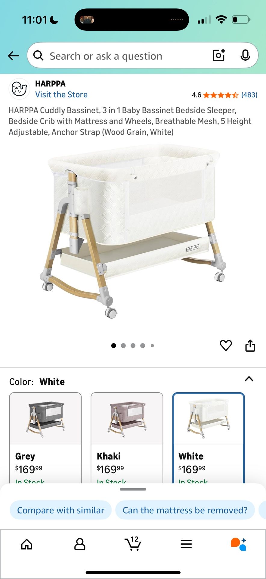 Harppa Cuddly Bassinet White