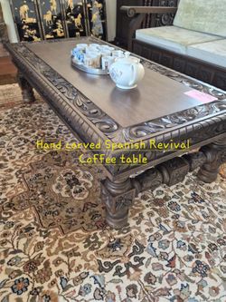 Hand Carved Spanish Revival Coffee Table
