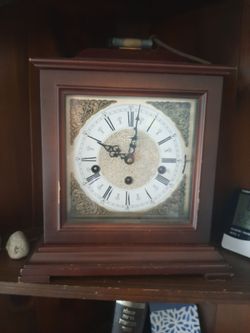 Wooden Mantel Clock with Roman Numerals