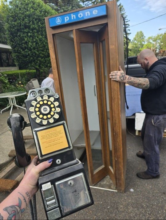 Old Wooden Phone Booth