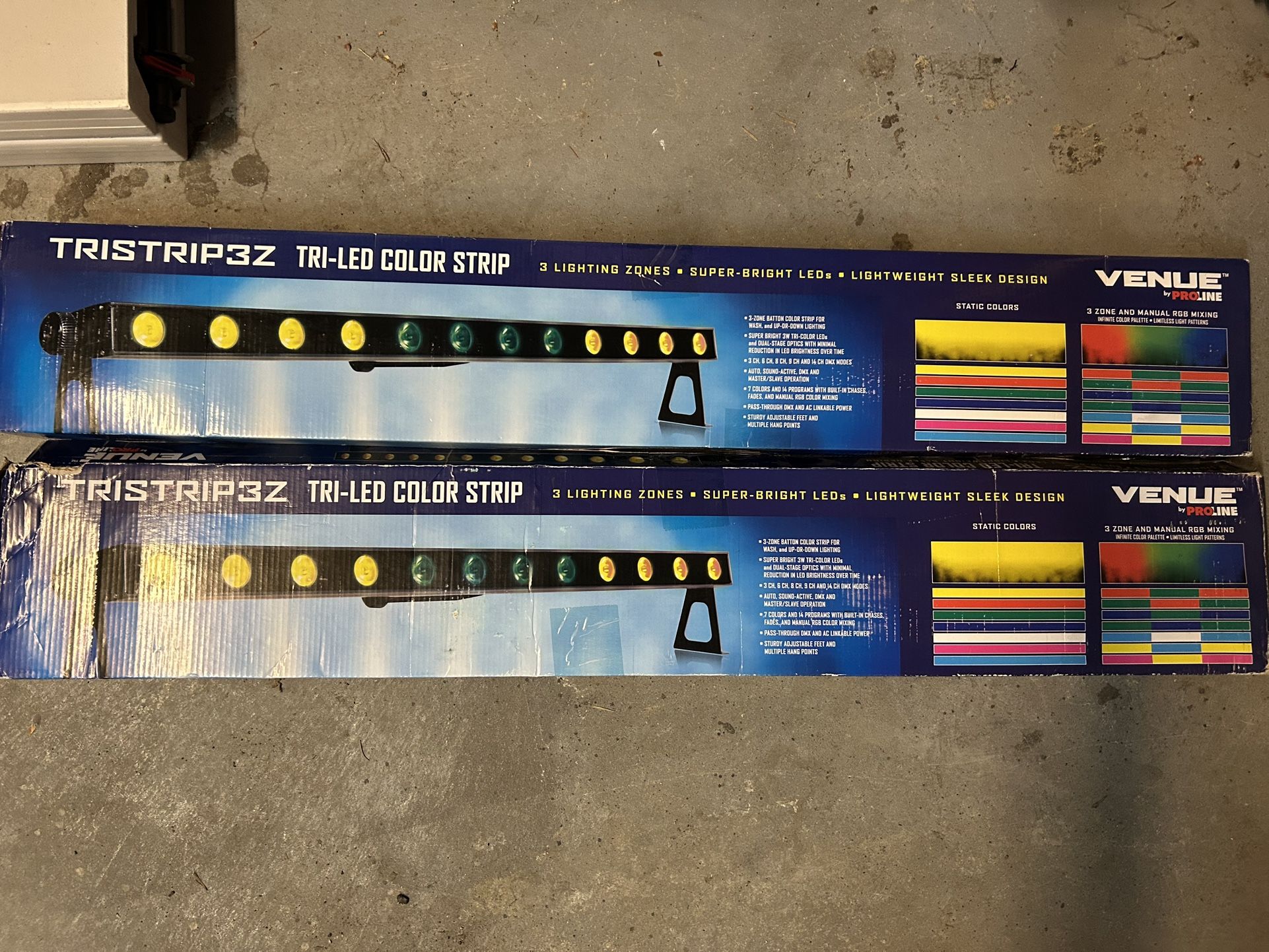 2 New TriStrip3Z Tri-LED Color Strip Lights – In Box