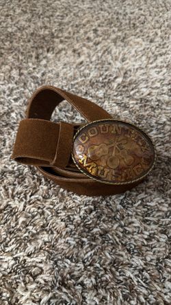 Vintage leather belt w buckle