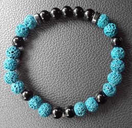 Lava Stone and Onyx Stone Bracelet