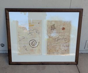 Framed Petroglyph Style Double Art Print Mid West