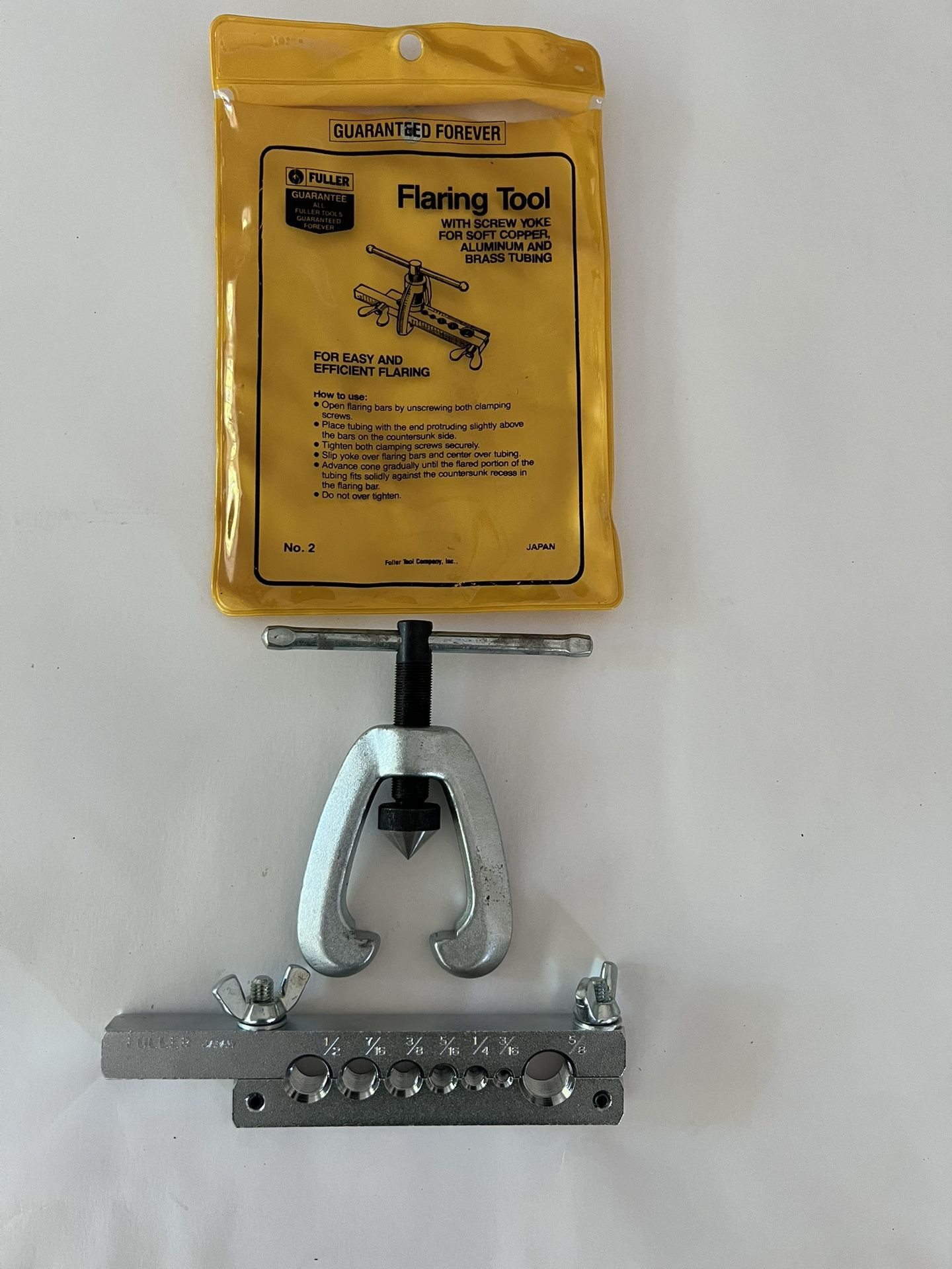 Fuller Tool Co., Inc. VTG Fuller Flaring Tool w Screw Yoke for Sft Copper Alum & Brass Tubing No.2