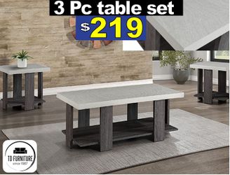 3 Pc Coffe table Set + 2 end tables 