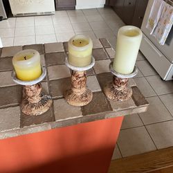 Ceramic Pillar Candle Holders