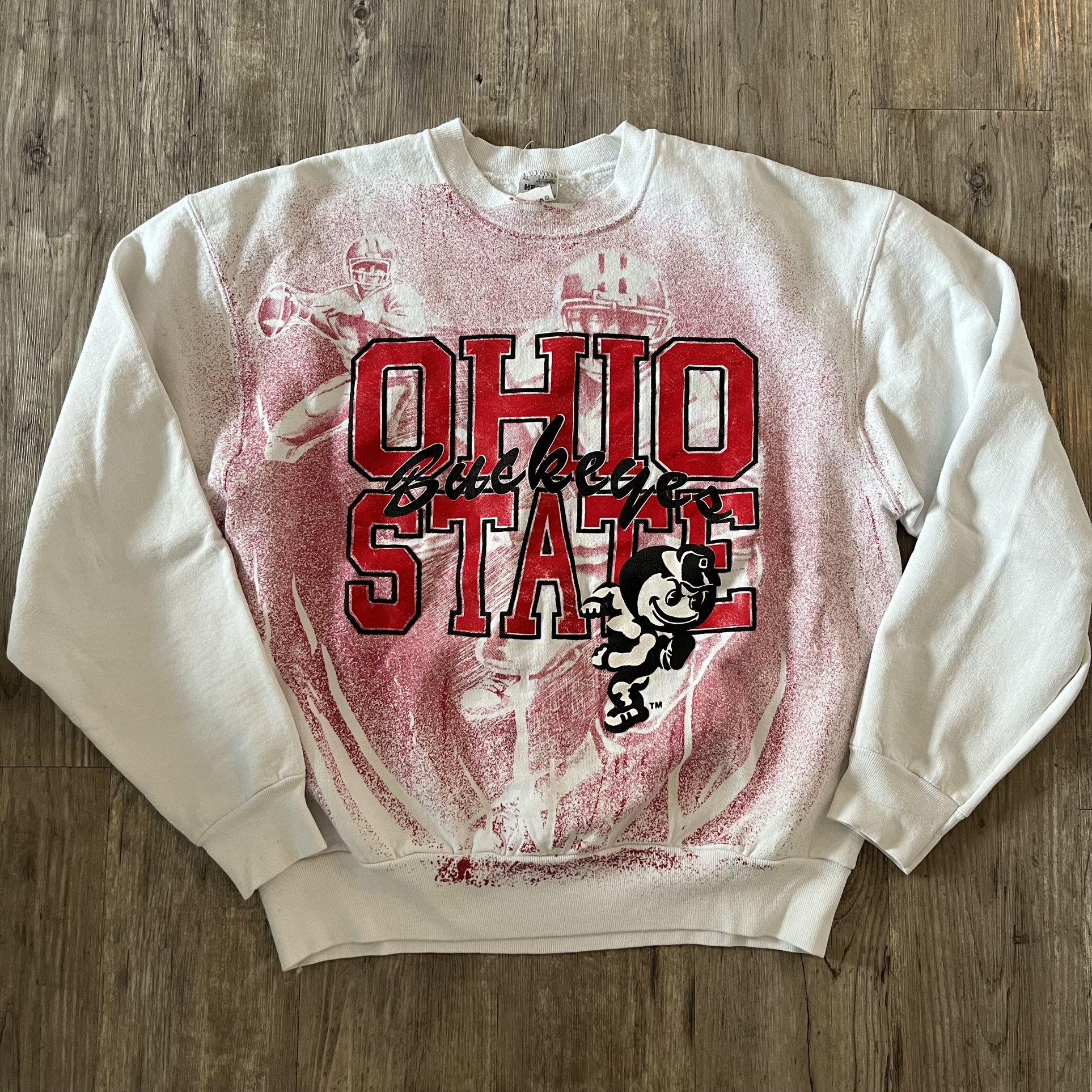 Vintage Ohio St Buckeyes AOP Crewneck Sweatshirt