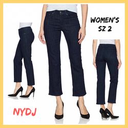NWT Women’s Designer NYDJ Marilyn Straight Ankle Jean Sz:2