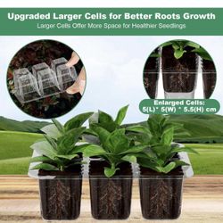 Seed Starter Tray with Grow Light 6 Packs Large Cells Seedling Starter Trays with Humidity Dome 