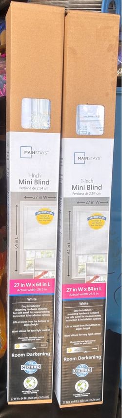 Mainstays 1-Inch Mini Blinds 27x64 – Set of 2