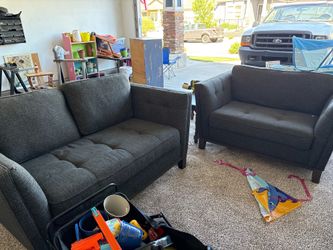 Grey Couches (pair)