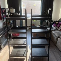 Black Ladder Bookshelves (Set of 2) – Great Condition