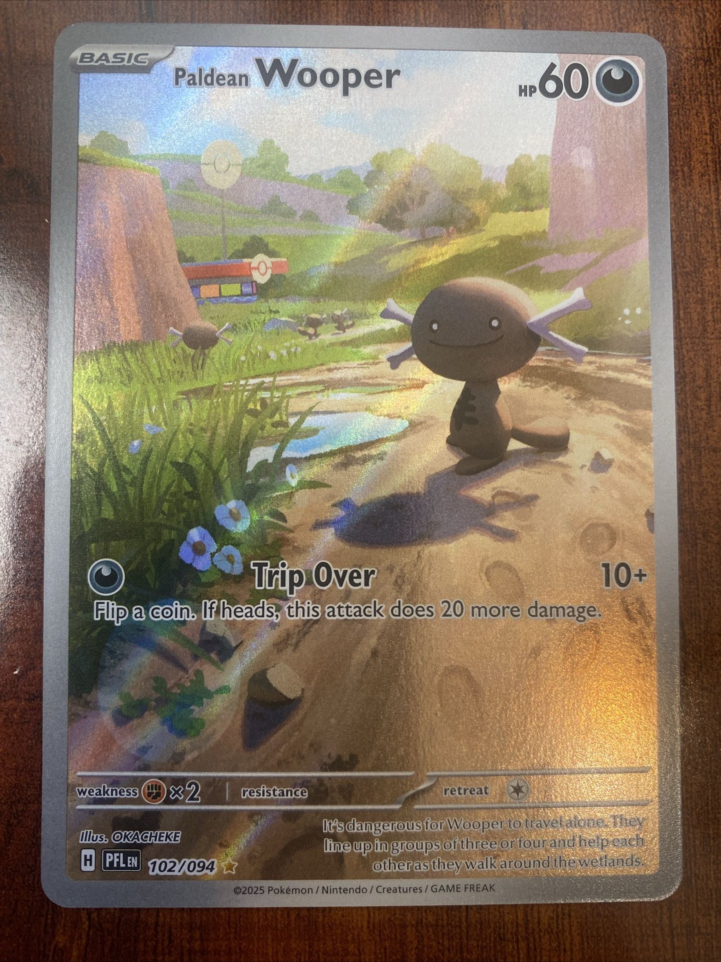 Pokemon Paldean Wooper 107/094 Phantasmal Flames Illustration Art Rare NM/M