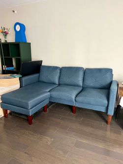 Modern blue sectional couch