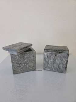Real stone vanity storage containers