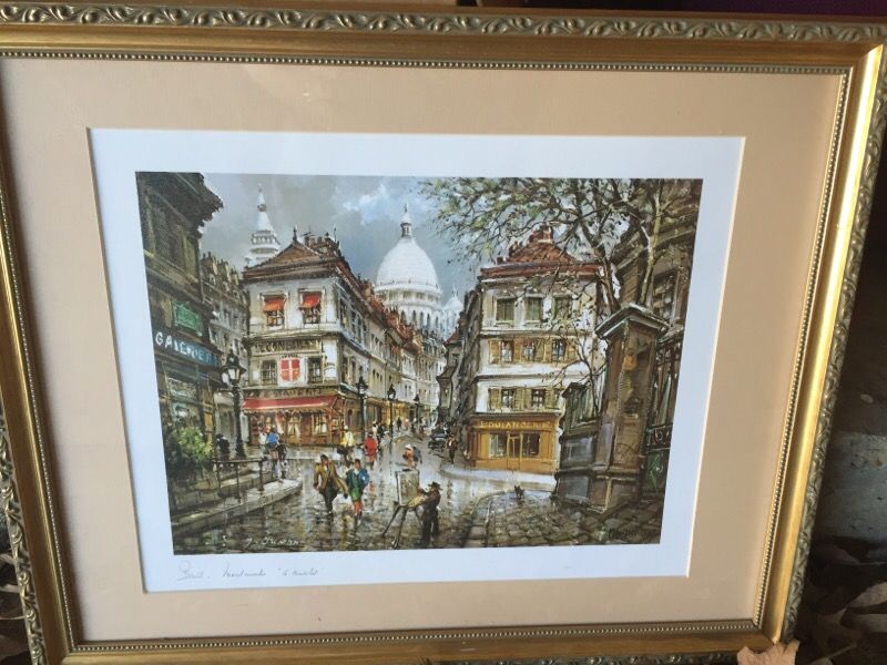 3 painting prints in frames $10 each