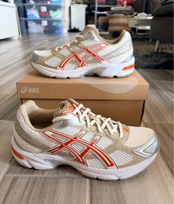 Men's ASICS Gel-1130 Shoes - Cream Vermillion Tomato - Size 9, 9.5