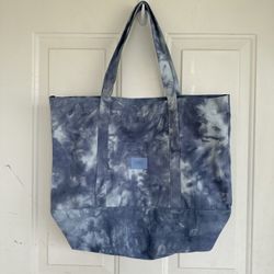 Victoria's Secret PINK Tote Bag Blue Tie Dye Canvas Tote