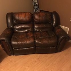 Brown Leather Reclining 3 Pc Sofa Set